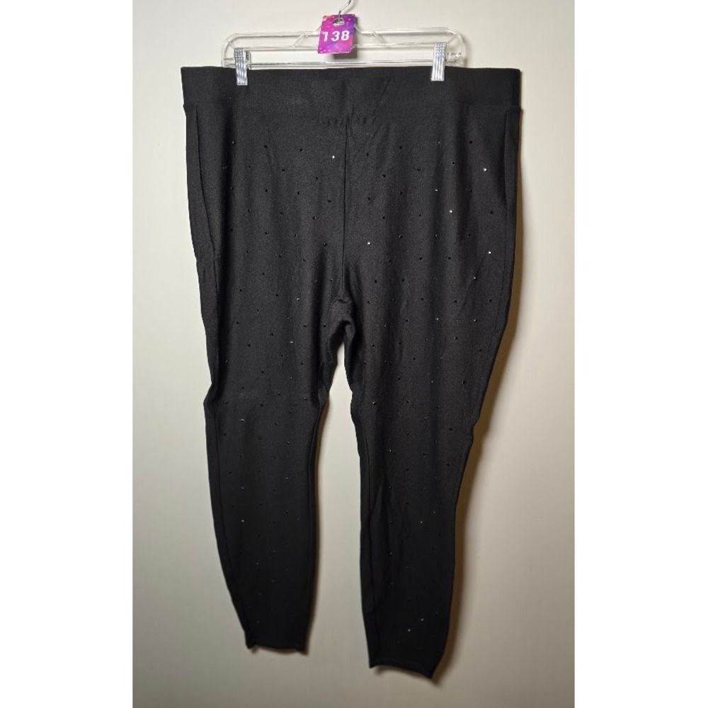 Lane Bryant Womens Leggings Black Rhinestone Embellished Pants Plus Size 22/24